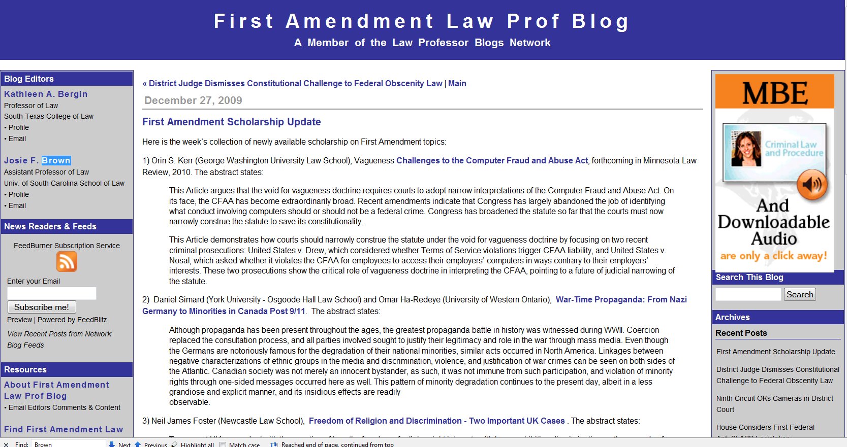 First Amendment Laws in Post-9/11 Canada