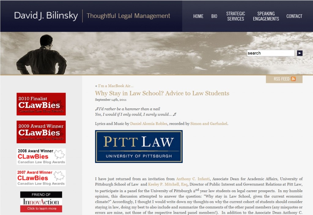 David J. Bilinksy on Why You Should Stay in Law School