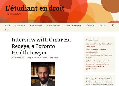 Omar at L'etudiant en droit